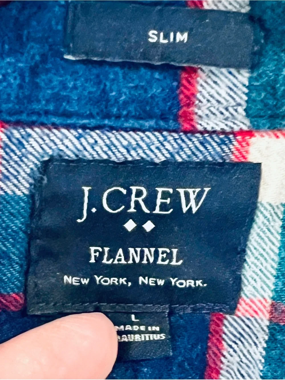J.Crew Men's Plaid Flannel fall holiday Christmas Long Sleeve Shirt Size Large